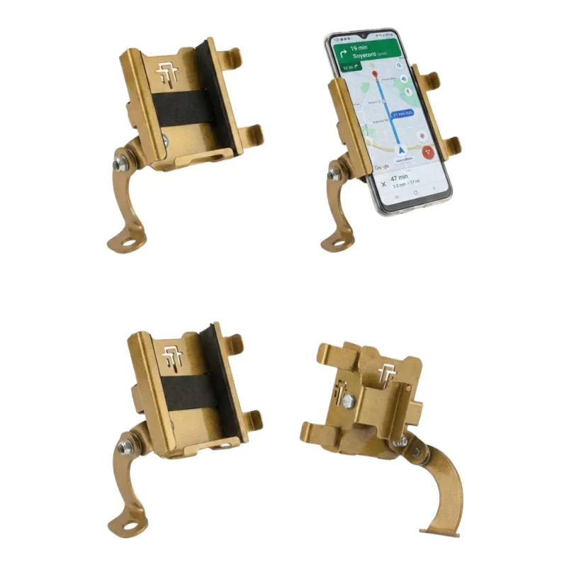 Suporte Celular Moto Metal Anti-Furto Fixação Dorado Reforçado